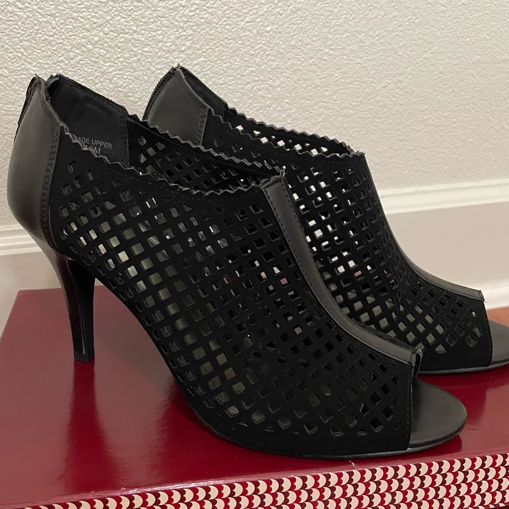 Black Heeled Booties, Size 10